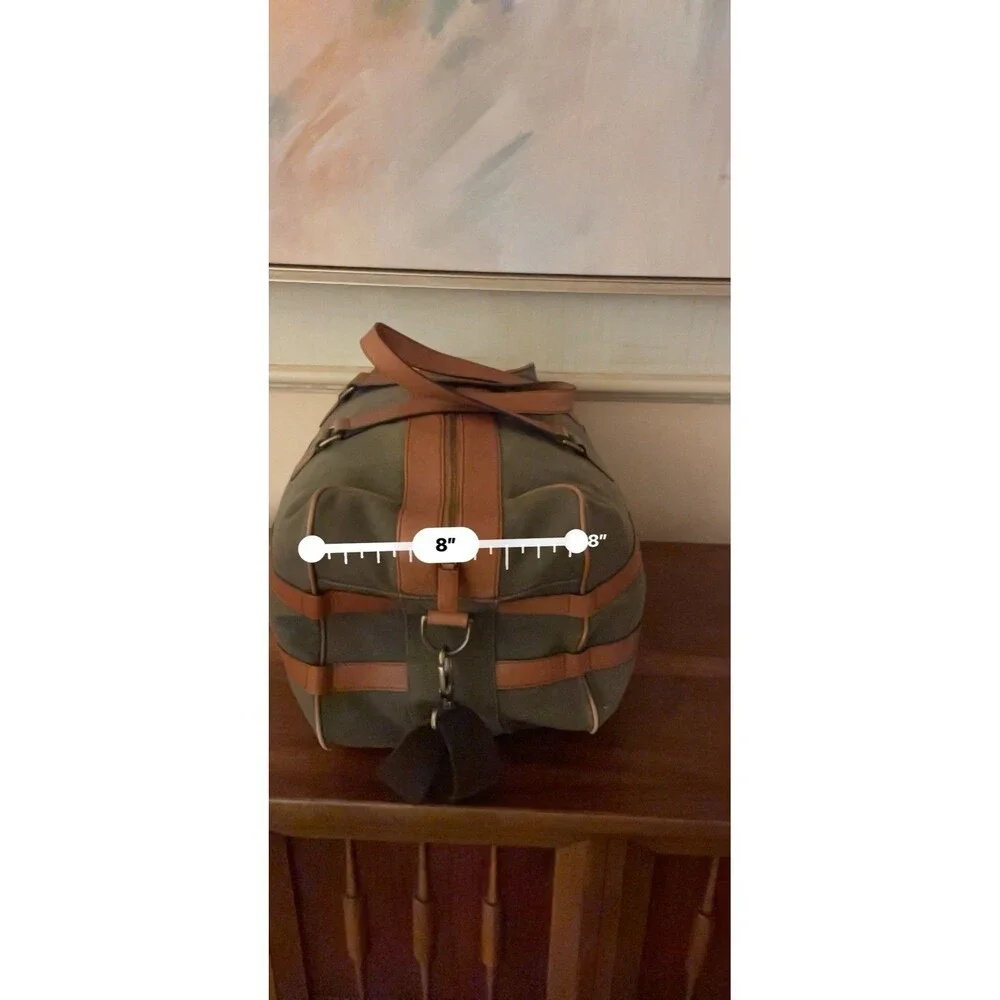 Vintage Cole Haan Canvas Leather Duffel Bag Weekender Travel Carry On Strap EUC